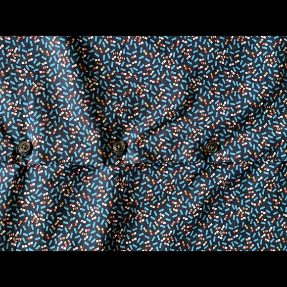 💯Perry Ellis Button Down long sleeve Shirt Blue - Picture 3 of 7